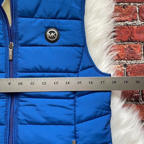 NWT! Michael Kors Blue Women's Puffer Vest XS - Picture 13 of 15
